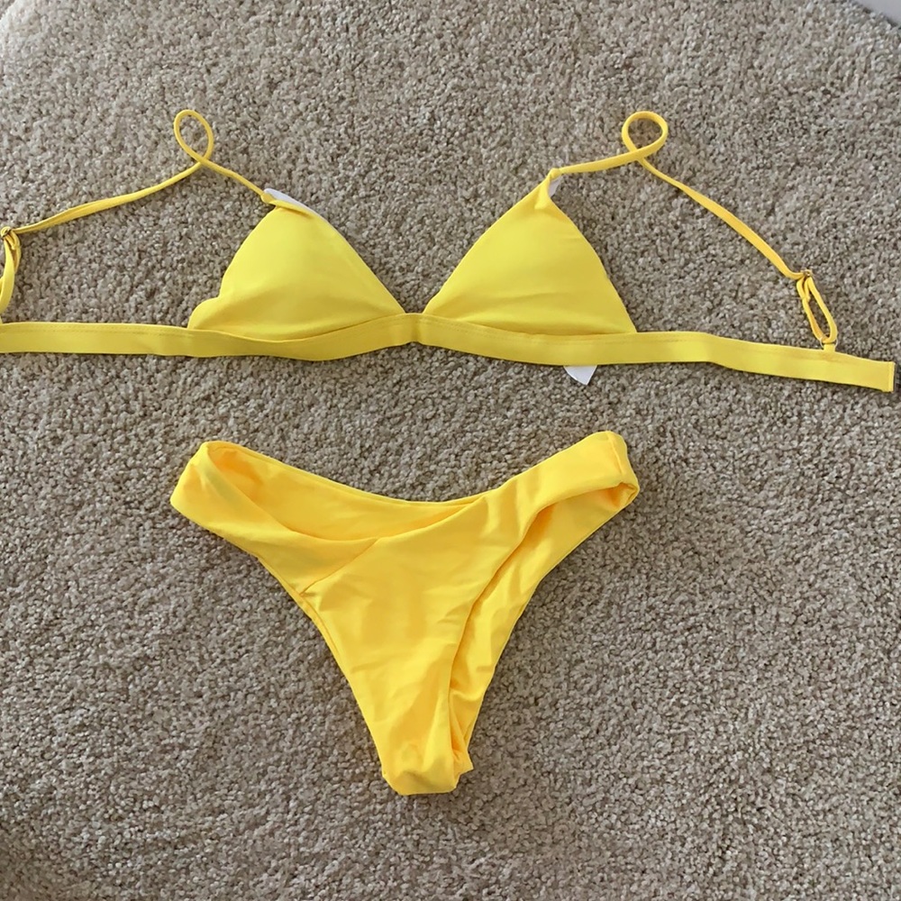 SHEIN Bright yellow bathing suit NEVER WORN